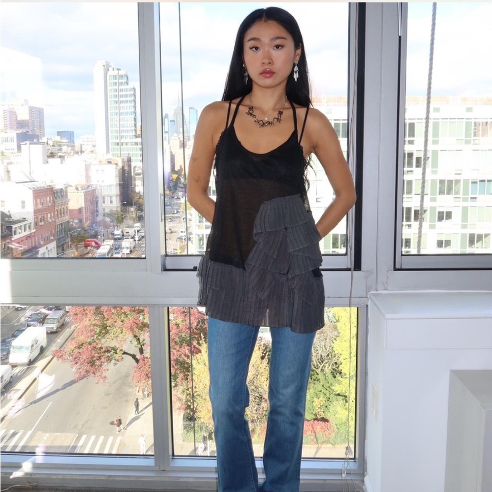Cecico Black and Gray Camisole Top